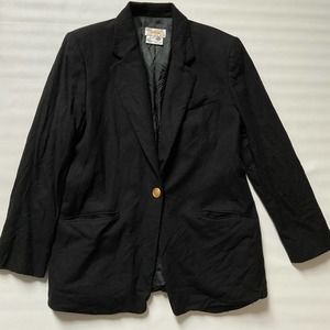 Talbots Petite Black Wool Pea Coat Size 8